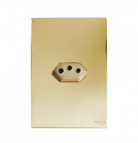 Conjunto Tomada 20a horizontal 4x2 - Novara Glass Dourado Gold